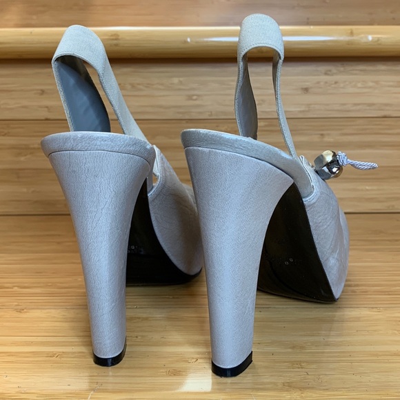 Nina Ricci Leather Platform Slingback Pump - Picture 7 of 10